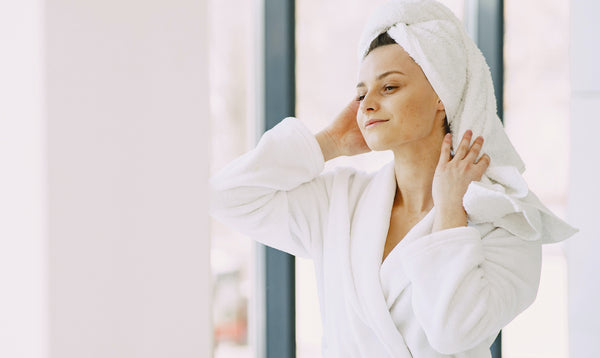 Woman after morning shower