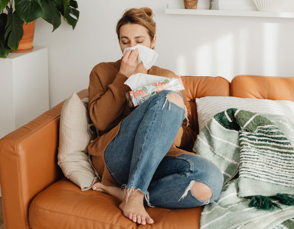 Woman with seasonal allergies