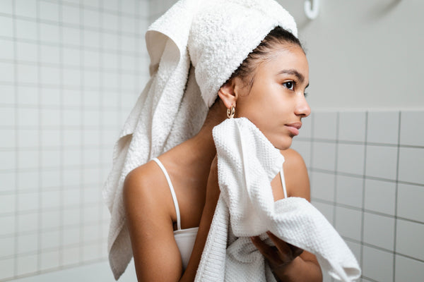 Woman taking care of skin