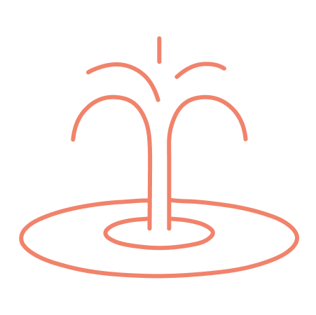 icon showcasing the face fountain feature on the faucet filter