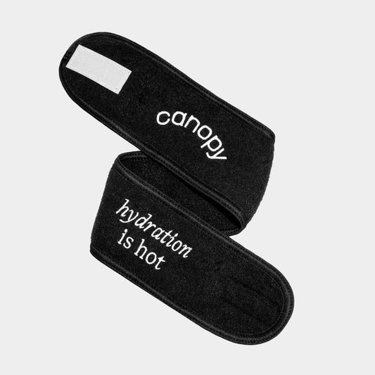 With Canopy logo and saying 'hydration is hot'; attaches with velcro