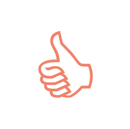 user-friendly installation icon; hand giving a thumbs up