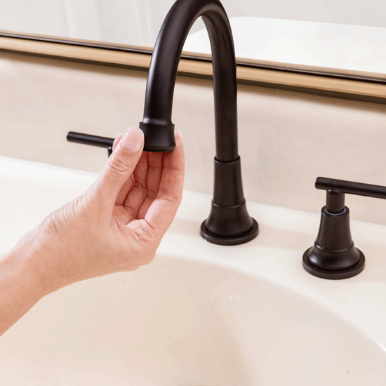 Faucet Filter in Black installation GIF