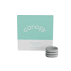Aroma Stone 3-Pack by Canopy featuring three gray circular diffuser stones displayed beside mint green and white product packaging for essential oil aromatherapy use