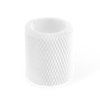 White cylindrical Bedside Humidifier Filter & Aroma with honeycomb mesh pattern texture, designed for air purification and aromatherapy. Replacement filter features durable construction and efficient moisture filtering capabilities.