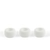 Three white ceramic Diffusion Well vessels arranged in a row against a white background, designed for long-lasting aromatherapy diffusion with the Canopy Diffuser. Diffusion Well 3-Pack by Canopy.