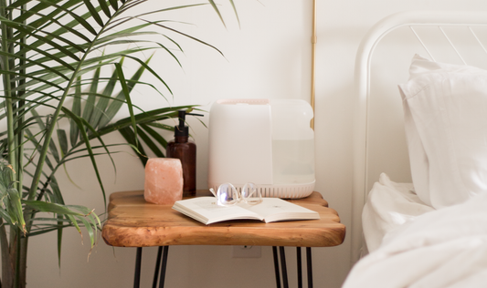 Canopy Humidifier on Bedside Table