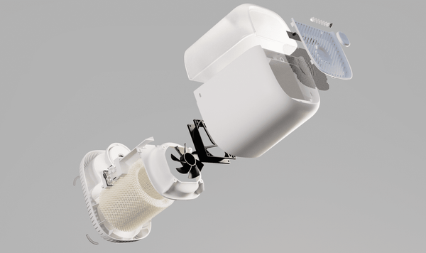 Exploded Canopy Humidifier Displaying Inside Parts