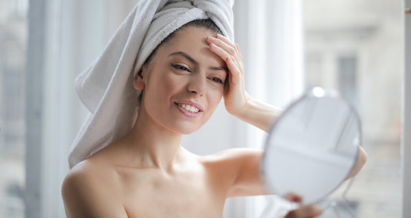 Woman with towels after a shower