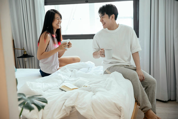 Young couple relaxing at home