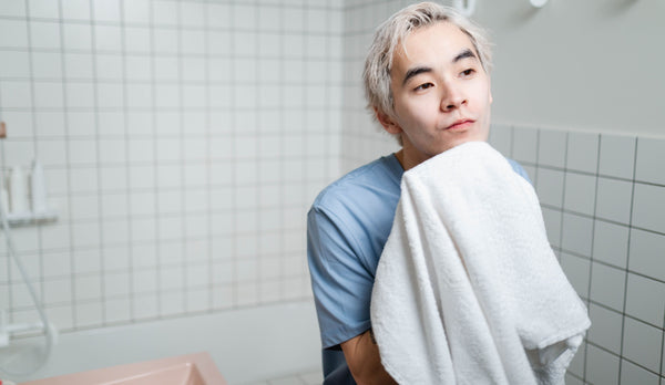 Young man after shower