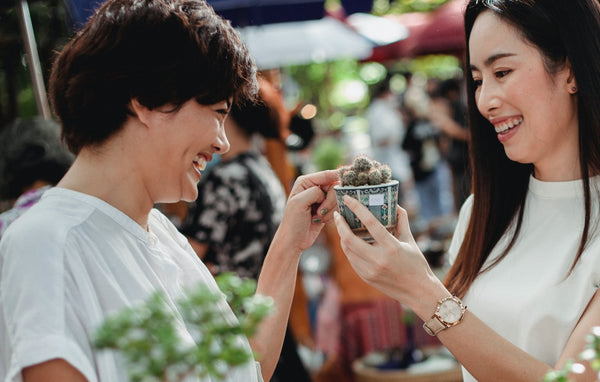 Women shopping for succulents