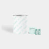 Bedside Humidifier Device Filter 2.0 & Aroma set featuring a blue textured filter roll alongside three Sanctuary aromatherapy bottles with mint-colored packaging boxes, arranged against a white background for optimal air purification and fragrance diffusion