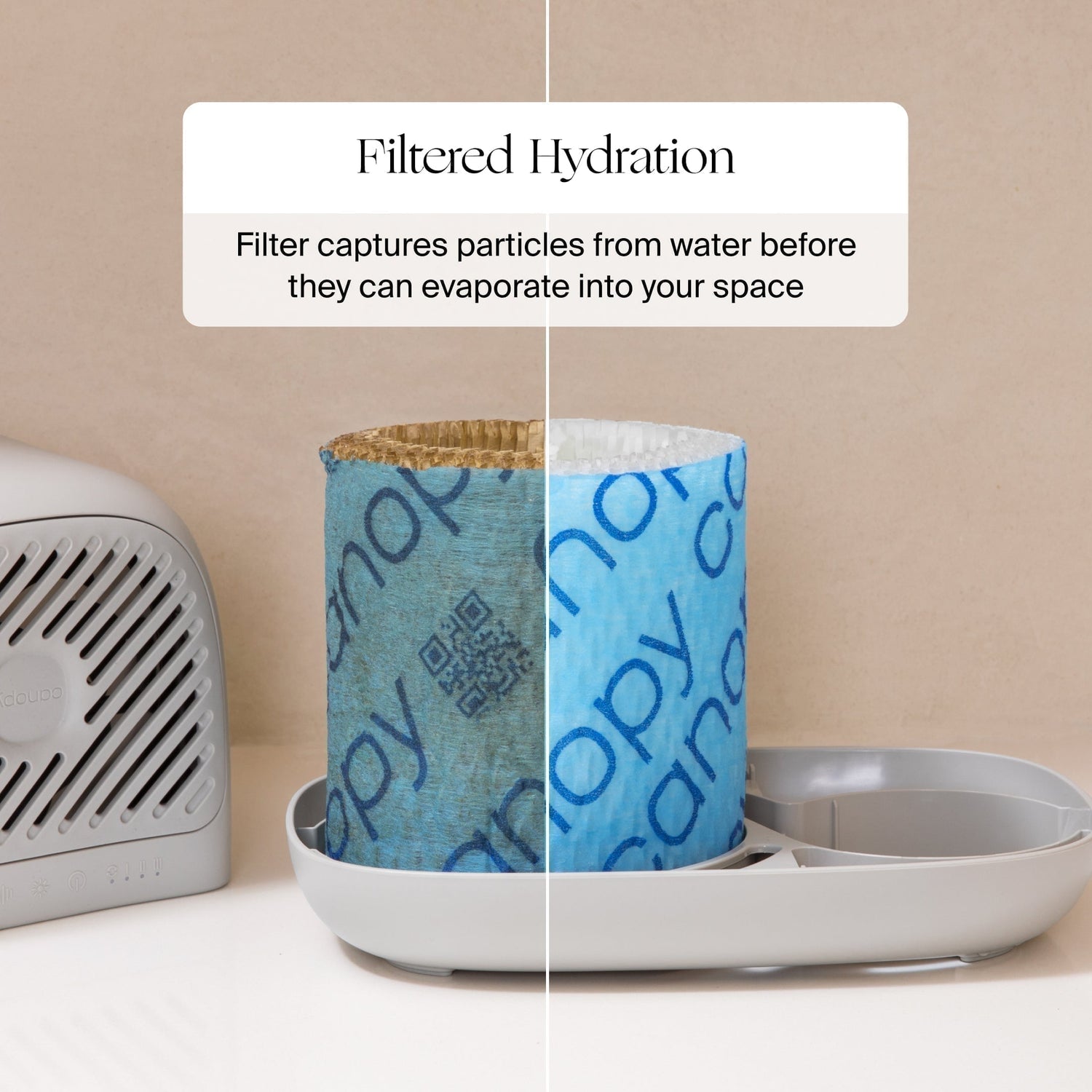 Bedside Humidifier 2.0 | Lifestyle, paper filter catches contaminants