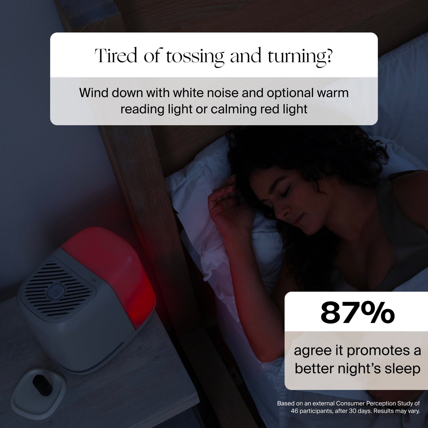 Bedside Humidifier 2.0 | Lifestyle, red light supports sleep and won't disrupt melatonin production
