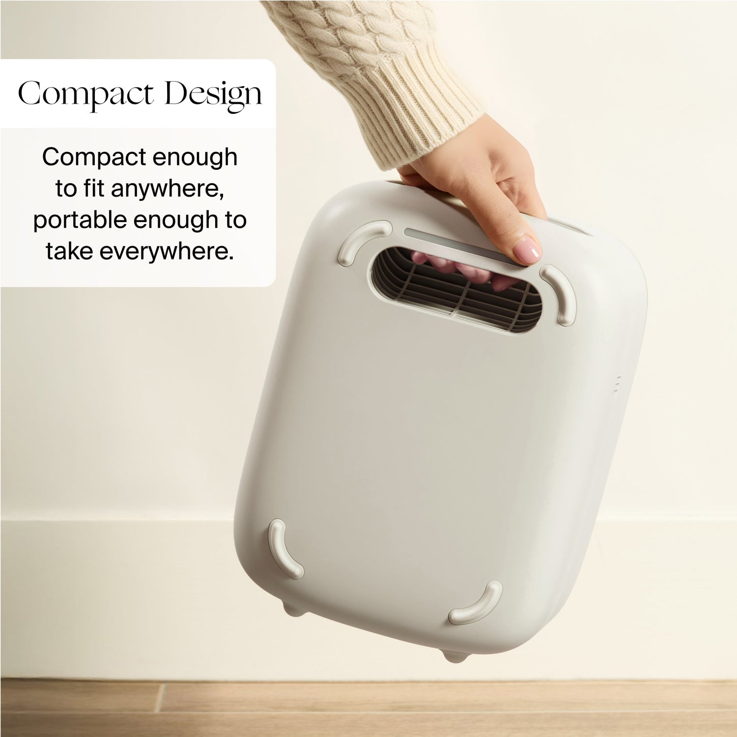 Clara Peirce x Canopy Air Purifier | Lifestyle, compact design: compact enough to fit anywhere, portable enough to take everywhere
