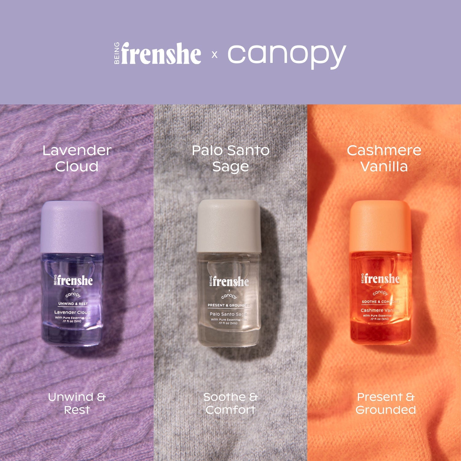 Being Frenshe Portable Humidifier Set |  | Lifestyle, Aromas, lavender cloud, palo santo sage, cashmere vanilla