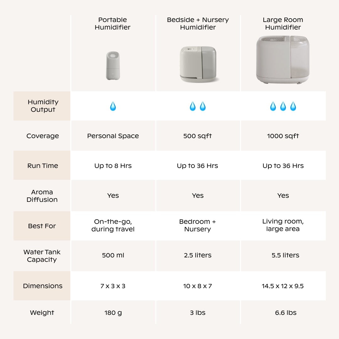 Dr. Idriss Portable Humidifier Set | Lifestyle, compare different models of canopy humidifiers