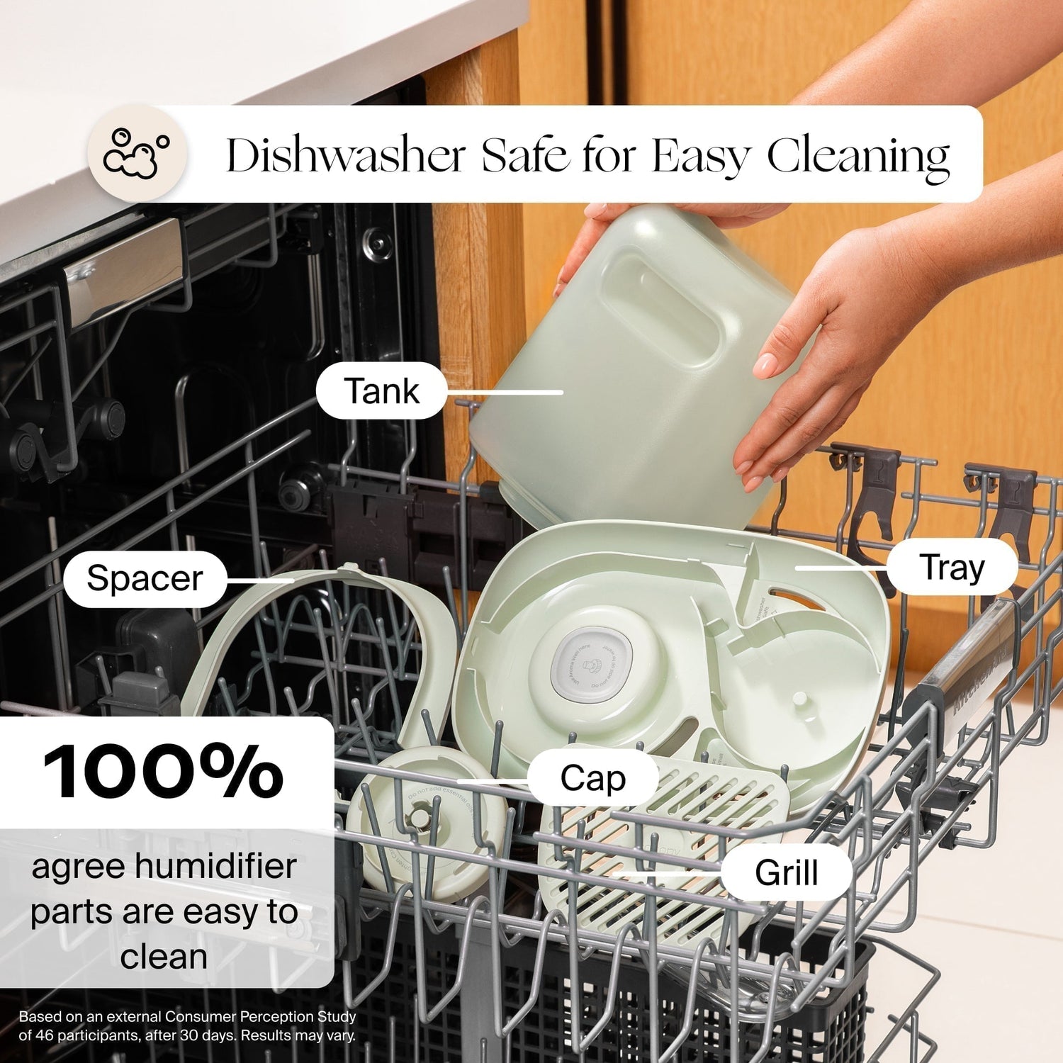 Bedside Humidifier 2.0 | Lifestyle, dishwasher safe for easy cleaning