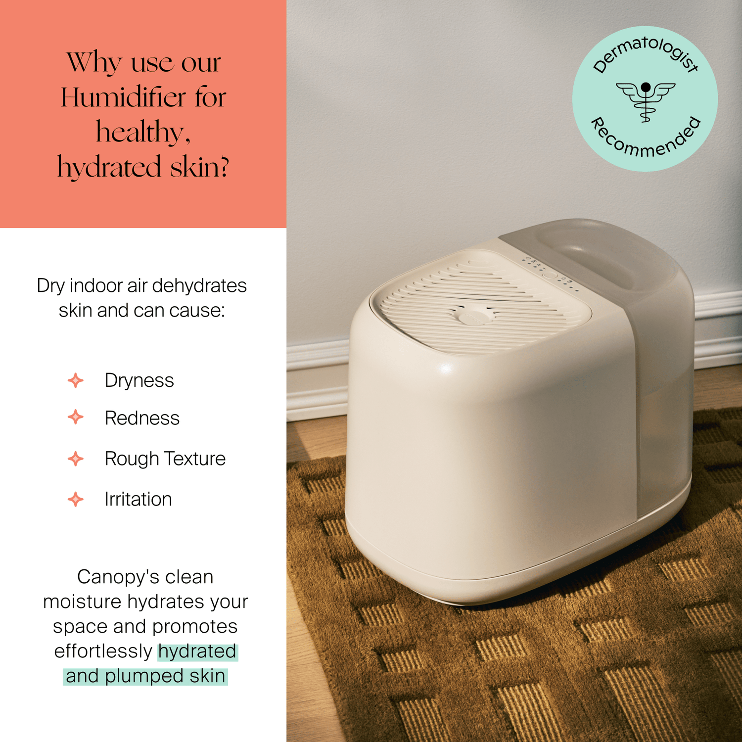 Large Room Humidifier | Lifestyle, why use our humidifier for healthy, hydrated skin