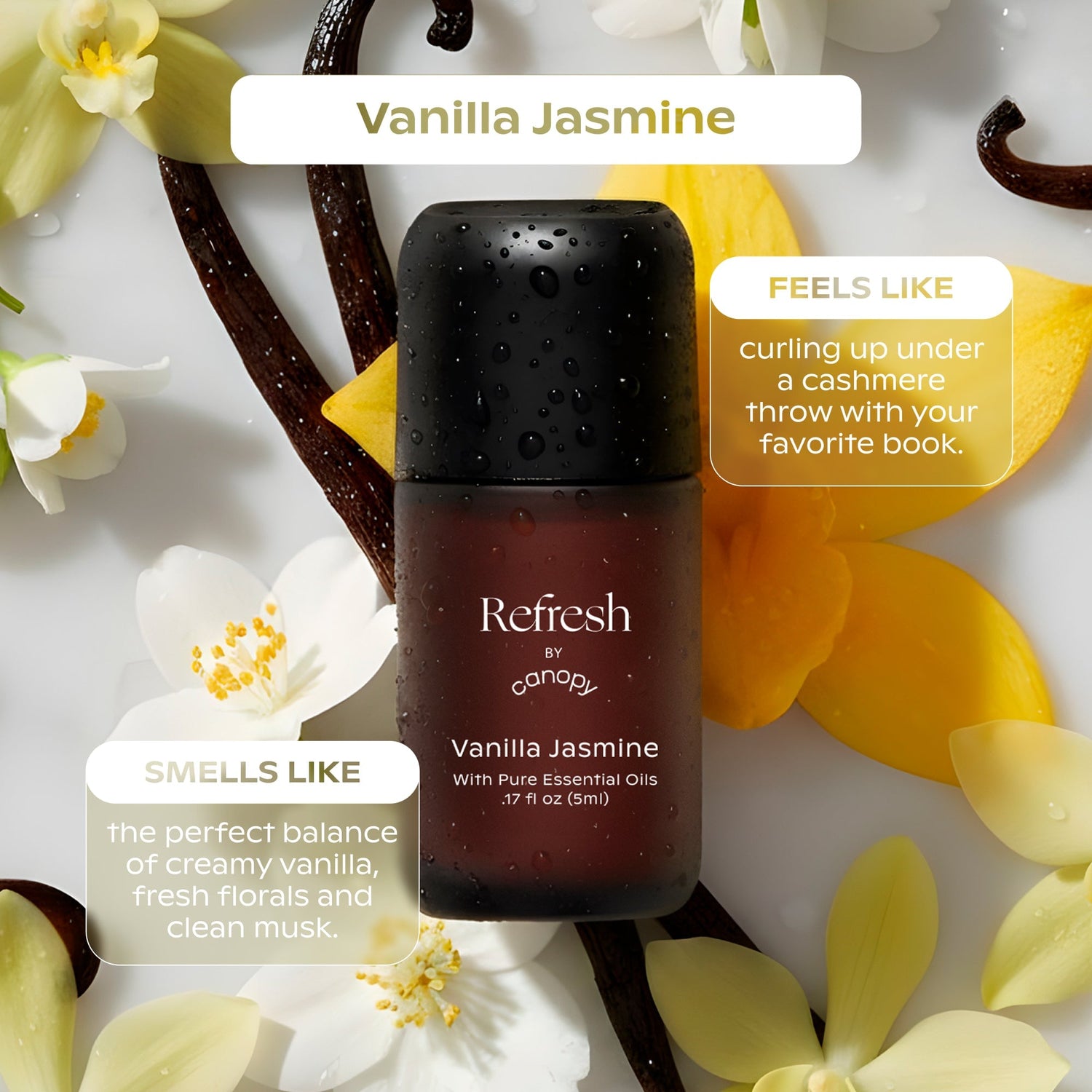 Refresh Aroma Kit | Lifestyle, Vanilla Jasmine smells lilke the perfect balance of creamy vanilla, fresh florals and clean musk. feels like curling up under a cashmere throw with your favorite book.