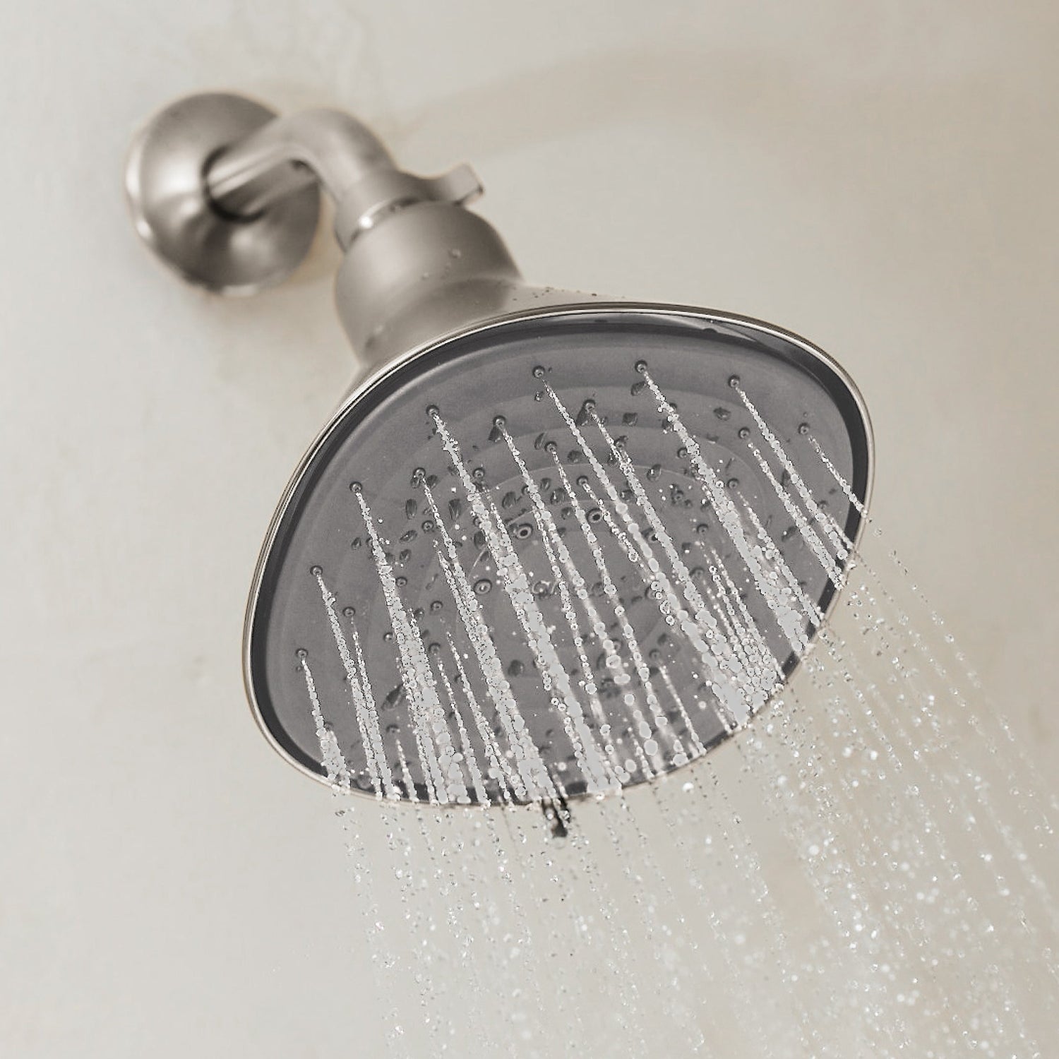 Filtered Showerhead | Lifestyle, Showerhead installed with water coming out