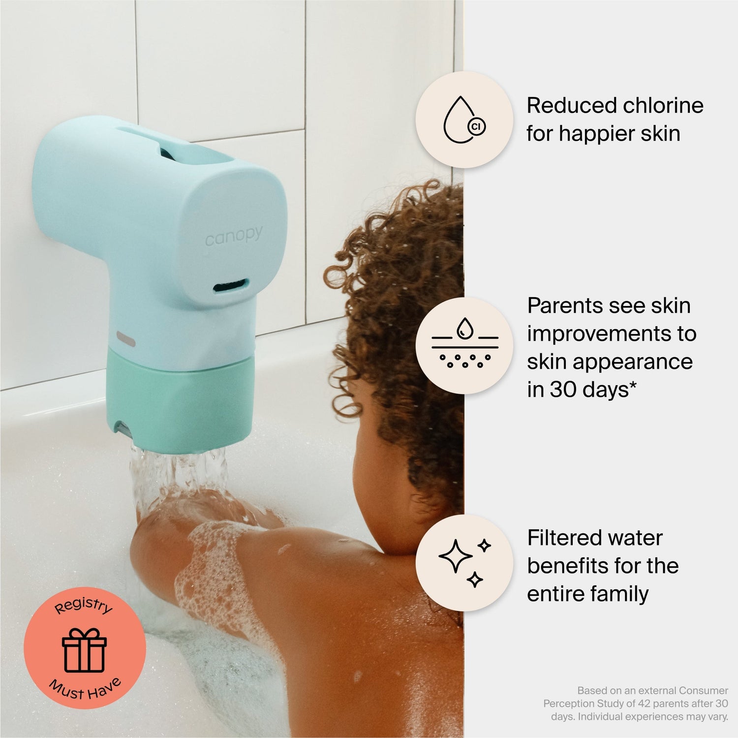 Tubby Todd x Canopy Bubbles & Cuddles Gift Set | Lifestyle, Reduced chlorine for happier skin, parents see skin improvements to skin appearance in 30 days, filtered water benefits for the entire family
