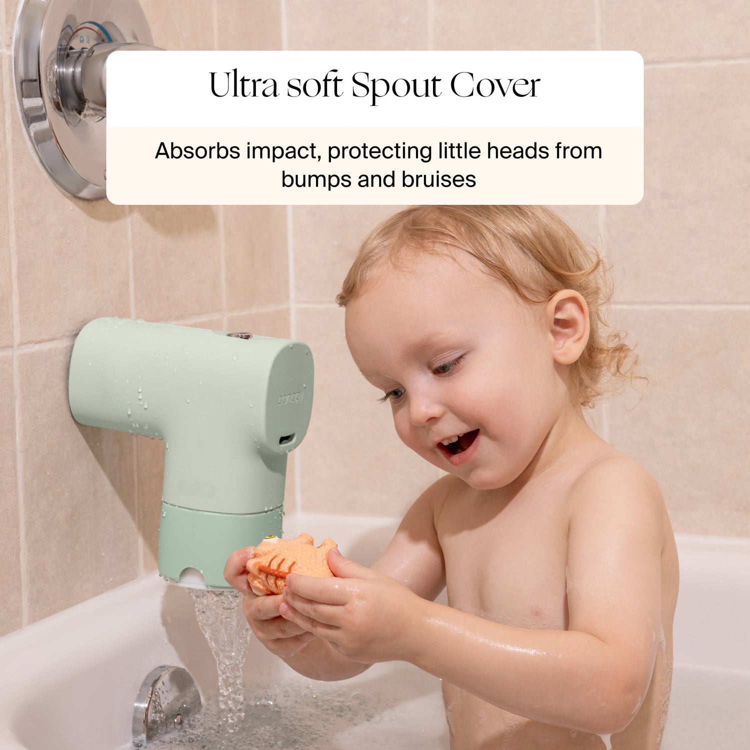 Baby Bath Tub Filter | Lifestyle, Ultra soft Spout Cover absorbs impact, protecting little heads from bumps and bruises