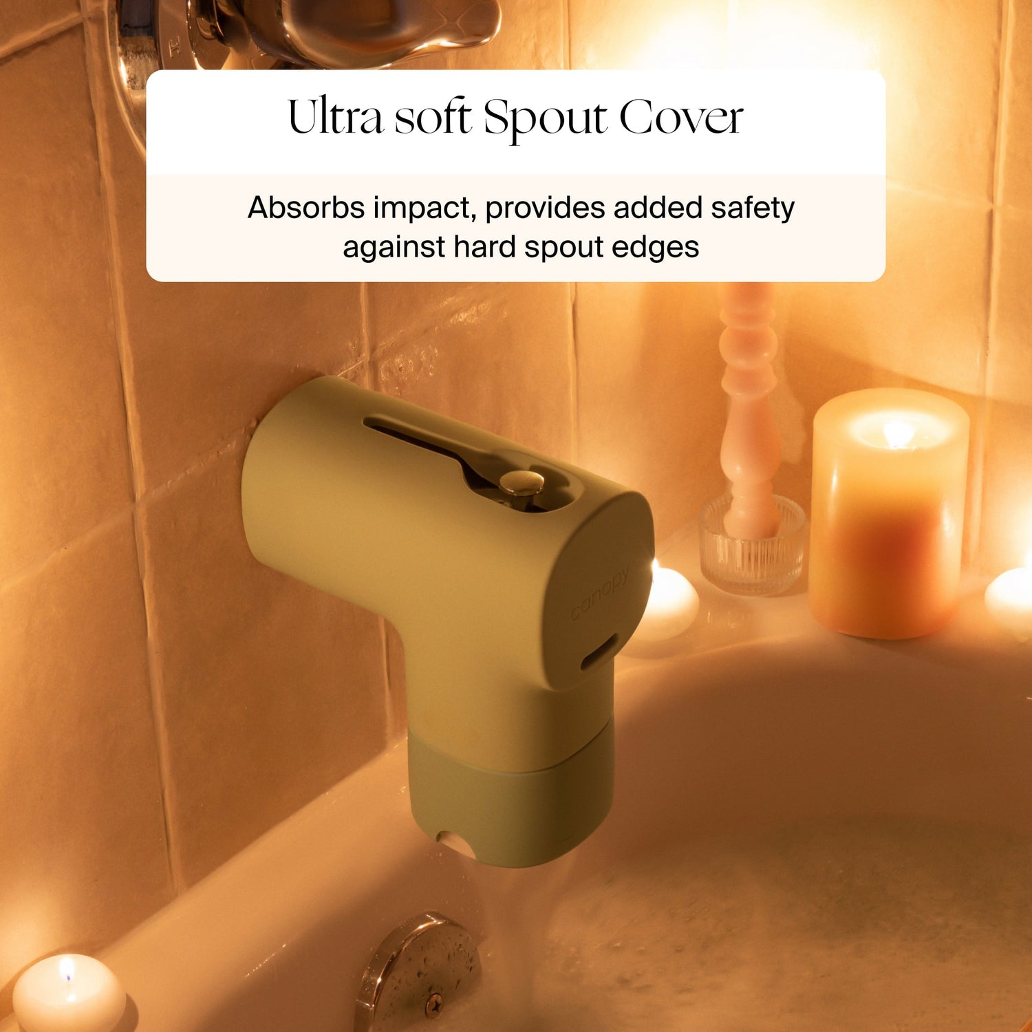 Bath Tub Filter | Lifestyle, Ultra soft Spout Cover absorbs impact, provides added safety against hard spout edges