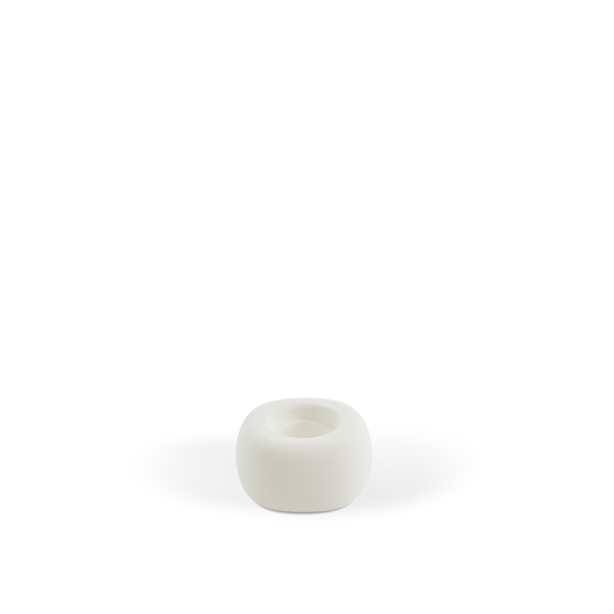 Diffuser Aroma + Well Subscription: Minimalist white ceramic diffuser stone with a smooth, rounded bowl shape design, featuring a central well for essential oils. Natural diatomite material for long-lasting fragrance diffusion by Canopy.